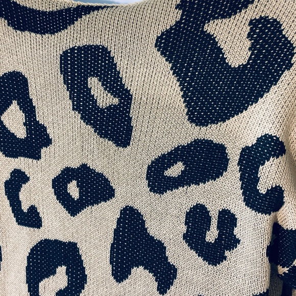 BTFBM New Long Open Front Knit Leopard Cardigan - Picture 8 of 10